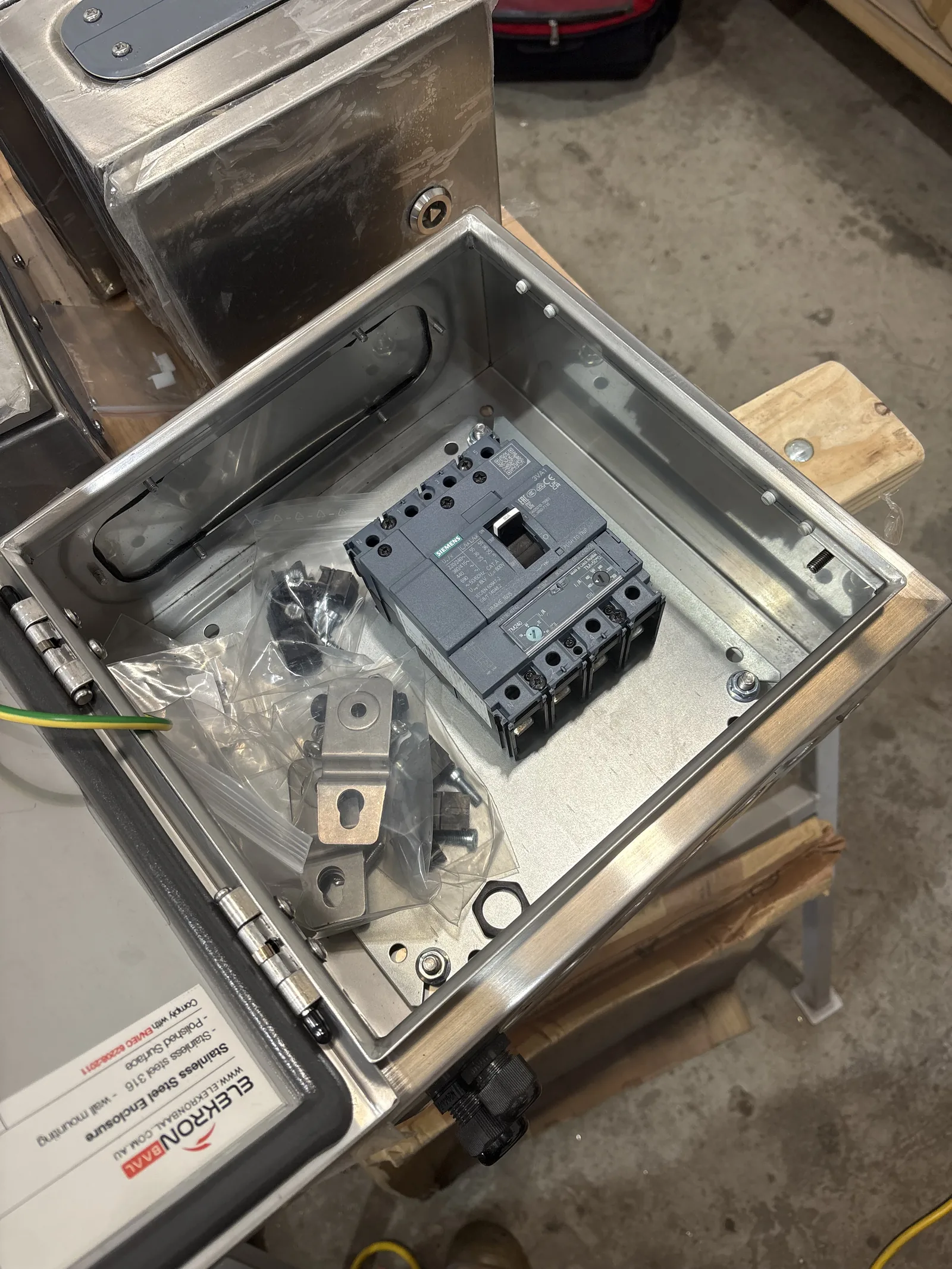Completed electrical control panel with operator controls
